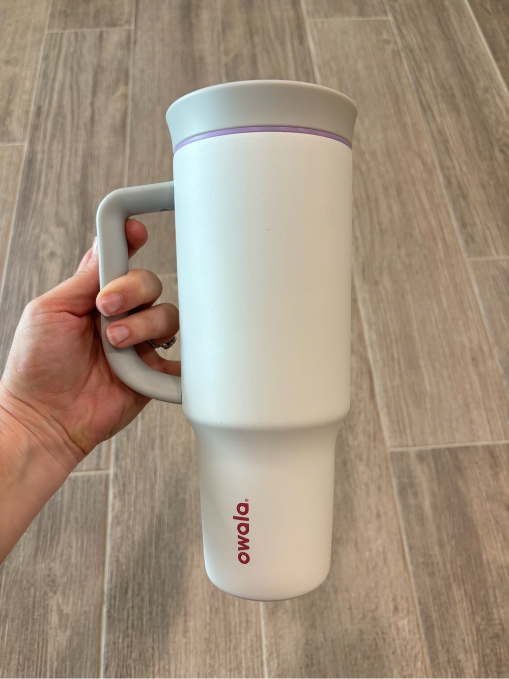 Owala 40oz Tumbler White Gray Purple Insulated Stainless Steel w Handle No Straw